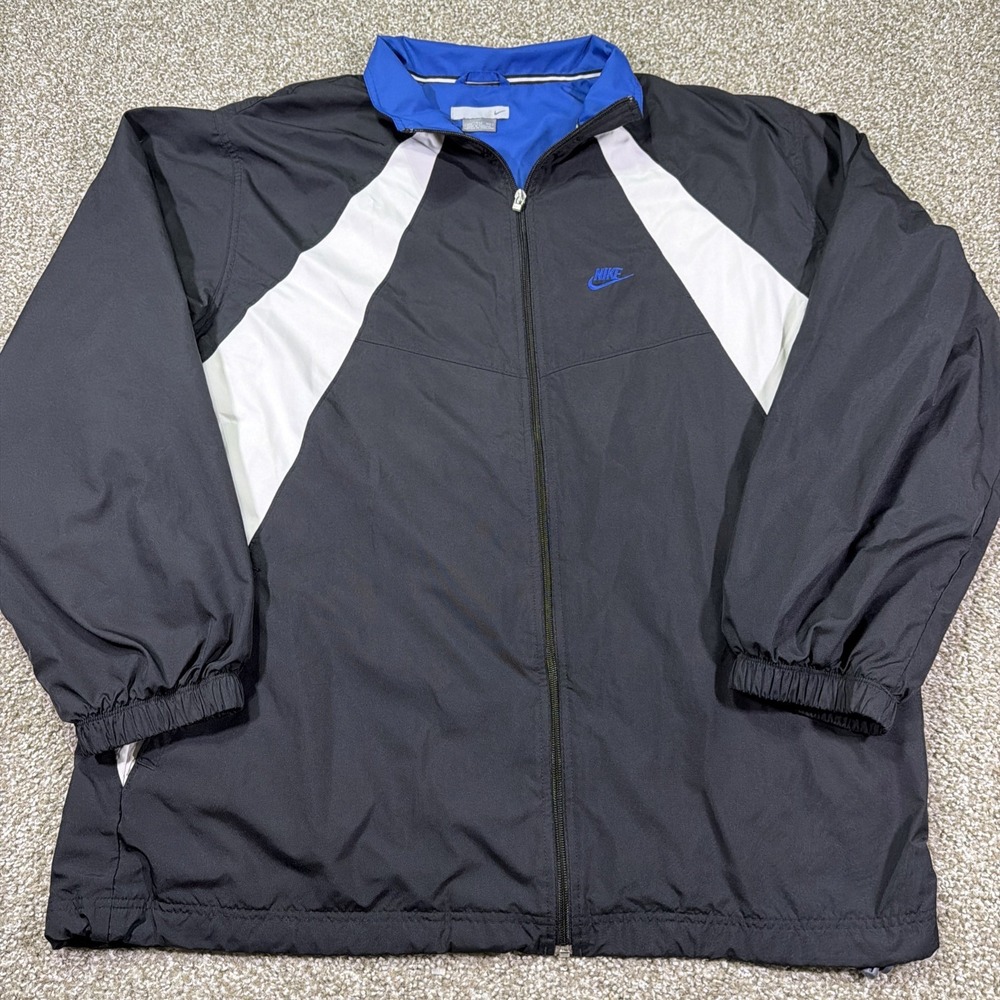 Vintage Nike Windbreaker Size XXL ZIPUP Silver Tab